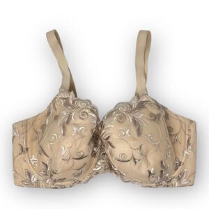 Soma Sensuous Sides Full Coverage Lace Underwire Bra Tan Cream Womens Size 38DDD